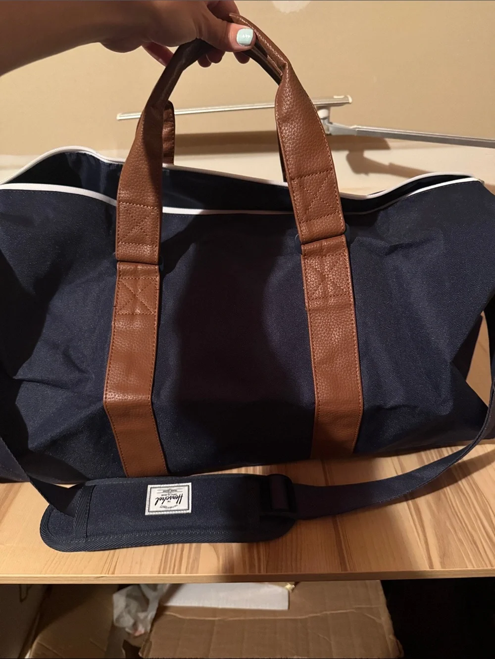 Herschel Supply Company Navy and Brown Ravine Travel Duffle- NWT